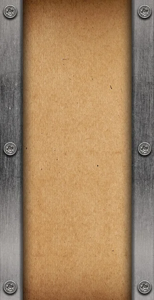 Винтажная бумага с серебряной рамой — стоковое фото