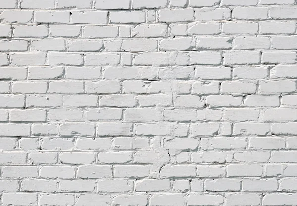 Een witte bakstenen muur — Stockfoto