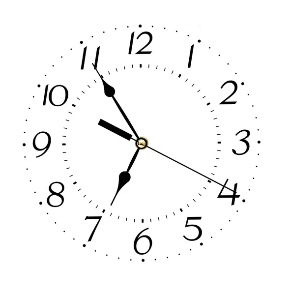 Rosto do relógio isolado no fundo branco - conceito de tempo — Fotografia de Stock