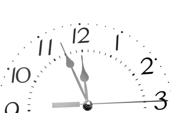 Czarno-białe, analogowy zegar stawić czoło — Zdjęcie stockowe