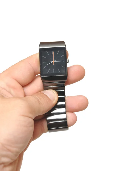 Men's hand with a watch — Stock Photo, Image
