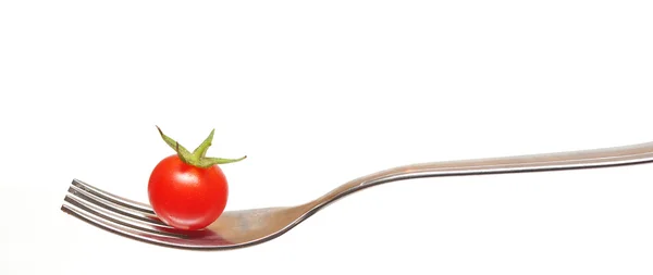 Ciliegia di pomodoro su una forchetta — Foto Stock
