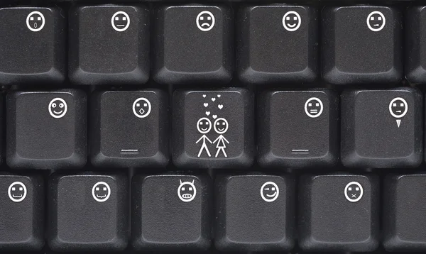 Emotikony klawiatury komputera — Zdjęcie stockowe