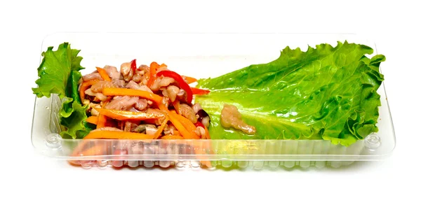 Aperitivo plato de primer plano de mariscos y verduras — Foto de Stock