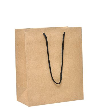 Shopping bag made from brown recycled paper clipart