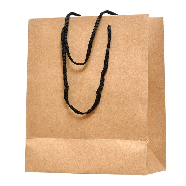 Shopping bag made from brown recycled paper — Stock Photo, Image