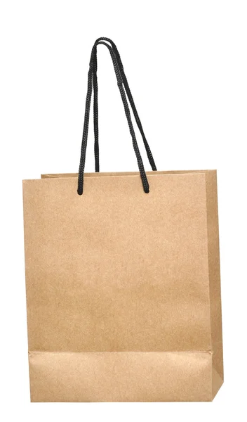 Kahverengi geri dönüşümlü kağıttan yapılmış alışveriş torbası. — Stok fotoğraf