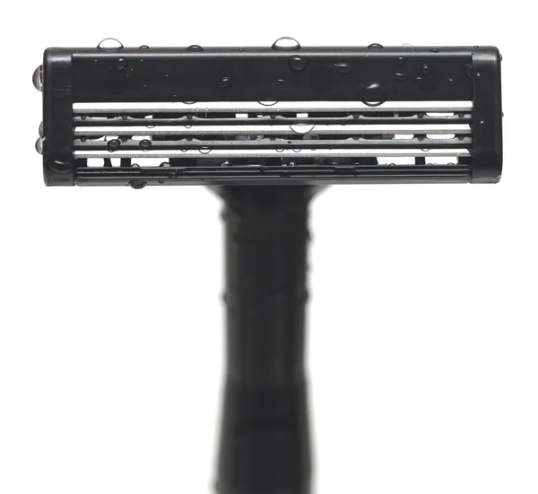 Closeup wet razor isolated on white background — Stock Photo, Image