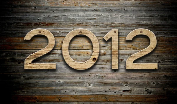 "2012 "číslo na pozadí starého dřeva — Stock fotografie