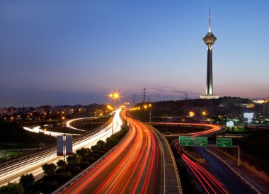 Tehran at night clipart