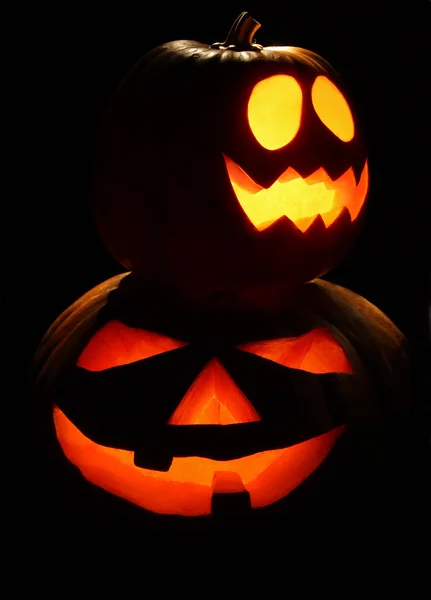 Due lanterne di Halloween — Foto Stock