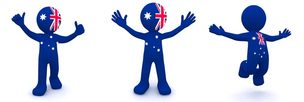 3D texturerat med flagga Australien-karaktär — Stockfoto