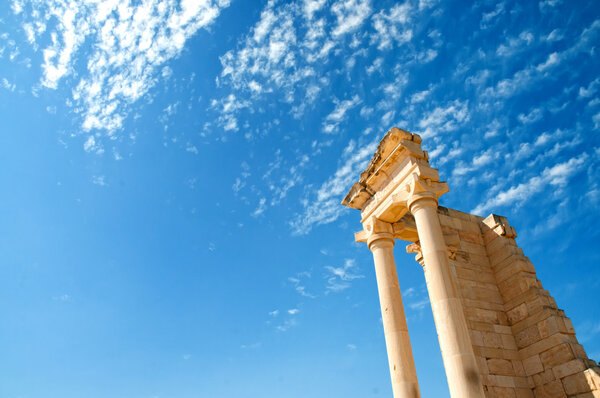 The Sanctuary of Apollo Hylates opposite blue sky