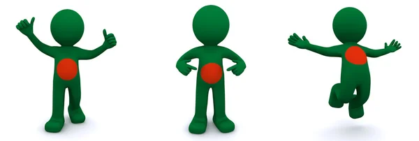 3d character textured with flag of Bangladesh — Stock Photo, Image