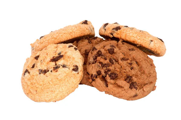 Μπισκότα σοκολάτας με μάρκες που έχουν απομονωθεί — Φωτογραφία Αρχείου