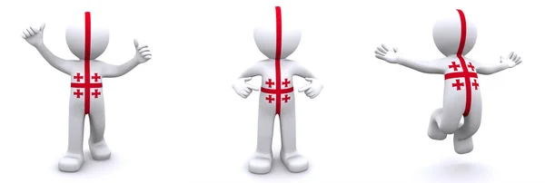 3d personagem texturizado com bandeira da Geórgia — Fotografia de Stock