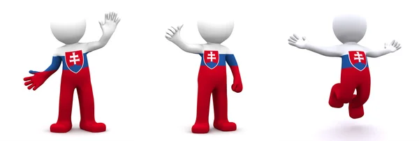 3D-Charakter mit slowakischer Flagge — Stockfoto