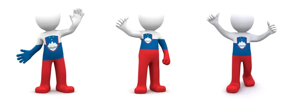 3d character textured with flag of Slovenia — Stock Photo, Image