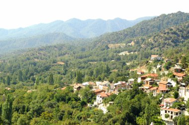 Mediterranean village in mountains clipart