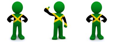 3d karakter ile Jamaika bayrağını dokulu