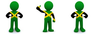 3d character textured with flag of Jamaica clipart