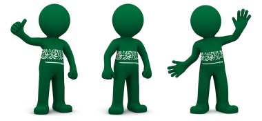 3d character textured with flag of Saudi Arabia clipart