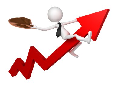 Businessman ride a stock market graph clipart