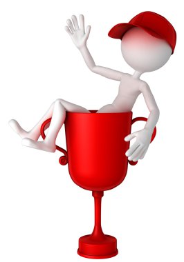 Wiiner with trophy cup clipart