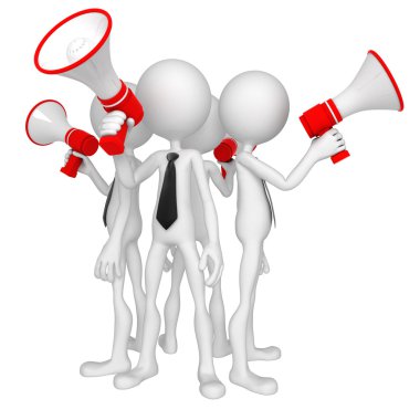 Group of business with megaphone clipart