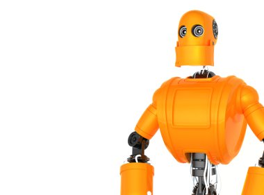 Standing Orange Robot clipart
