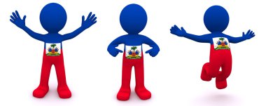 3d karakter haiti bayrağı ile dokulu