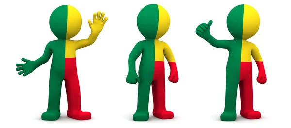 Personagem 3d texturizado com bandeira de Benin — Fotografia de Stock
