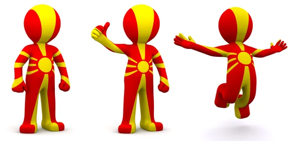 3D-Charakter mit mazedonischer Flagge — Stockfoto