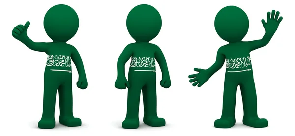 stock image 3d character textured with flag of Saudi Arabia