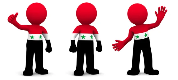 3d character textured with flag of Syria — Stock Photo, Image