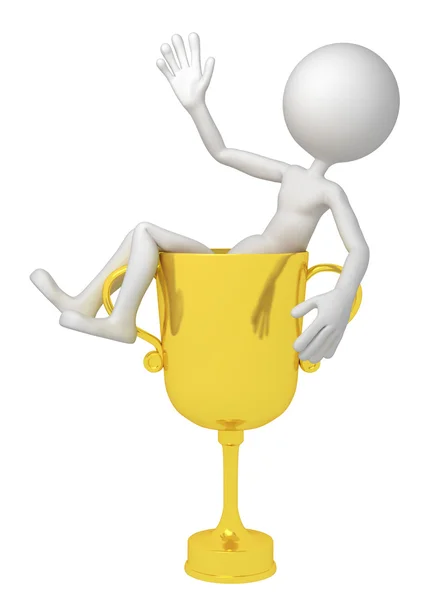 Champion with trophy cup — Stock Photo, Image
