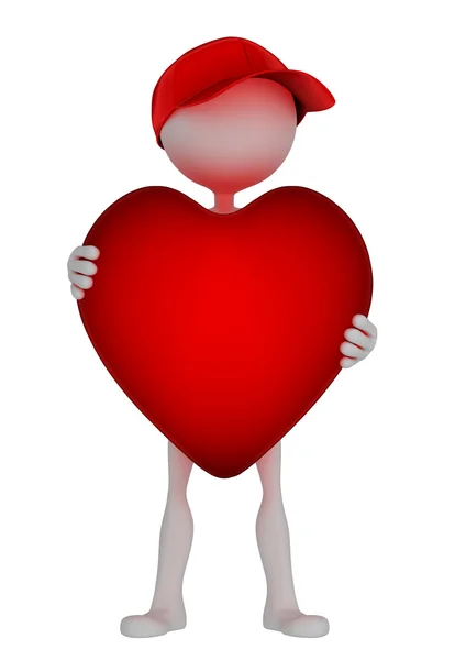 Persona sosteniendo gran hart rojo — Foto de Stock