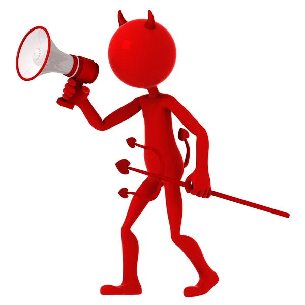 Devil agitate through megaphone — 스톡 사진