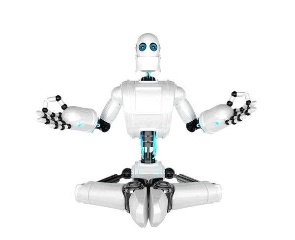 Roboter meditiert — Stockfoto