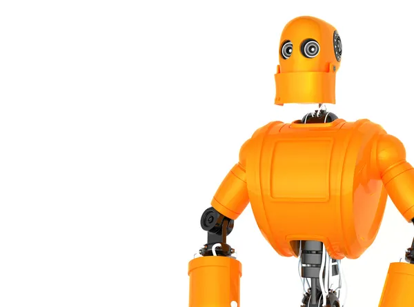 Stehender orangefarbener Roboter — Stockfoto