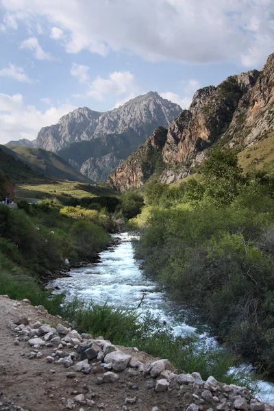 Kirgizisztán. hegyek. szurdok besh Martina. — Stock Fotó