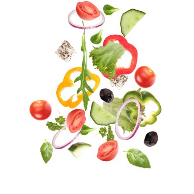 Falling fresh vegetable clipart