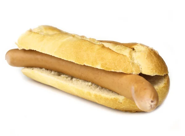 Hot dog pada latar belakang putih — Stok Foto