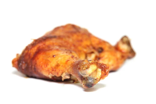 Perna de frango isolada em branco — Fotografia de Stock