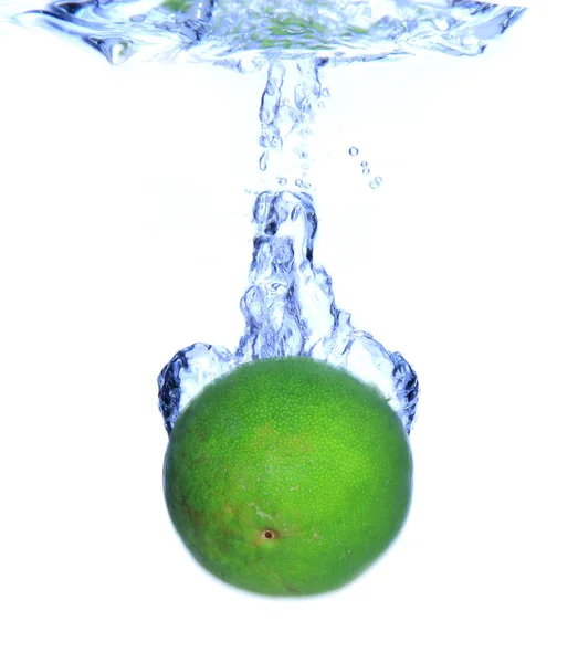 Fresh lime splashing — Stock Photo, Image