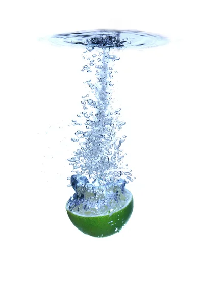 Lime splashing — Stock Photo, Image