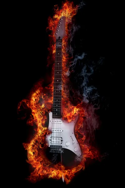 Yangın gitar — Stok fotoğraf