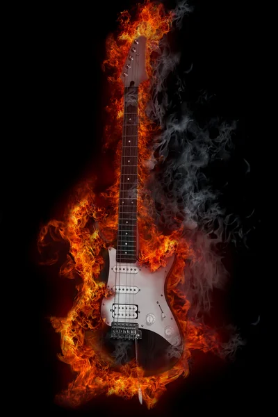 Feuergitarre — Stockfoto
