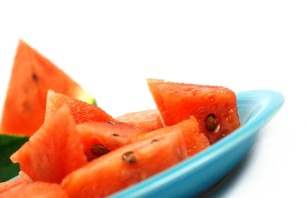 Pices of watermelon isolated on white — Stock Photo, Image
