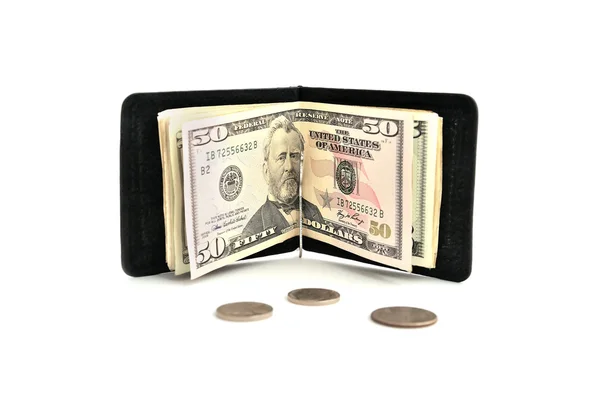 与美元的钱包 — 图库照片